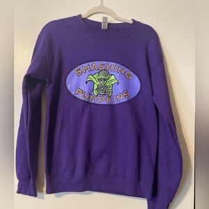 Gildan Purple Smashing Pumpkins Grunge Shoegaze Sweatshirt Size Small S Women’s